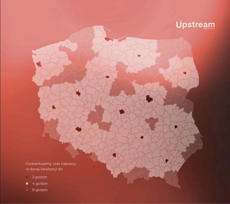 Mapa zasięgu serwisowego w Polsce